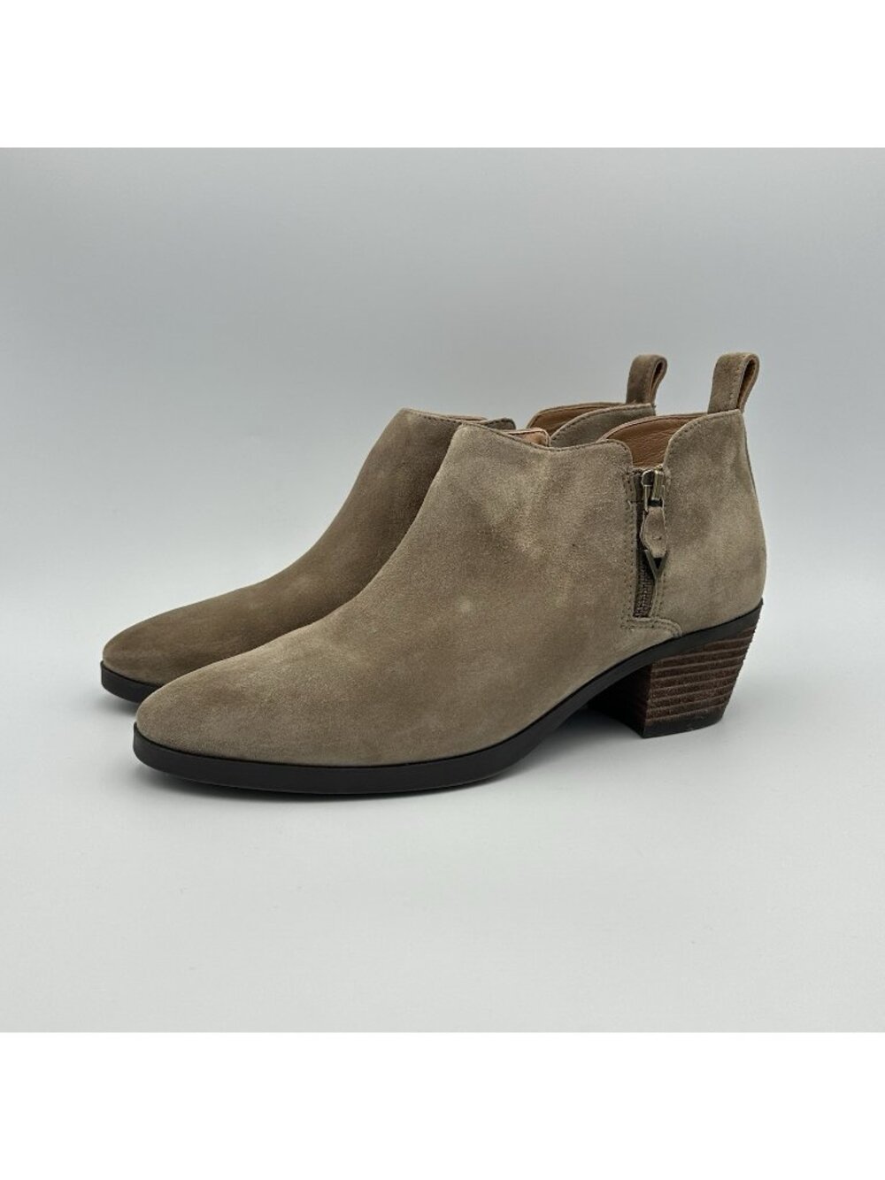 Vionic Cecily Ankle Boot Women’s Size 8.5 Green Suede Side Zip Comfort Bootie